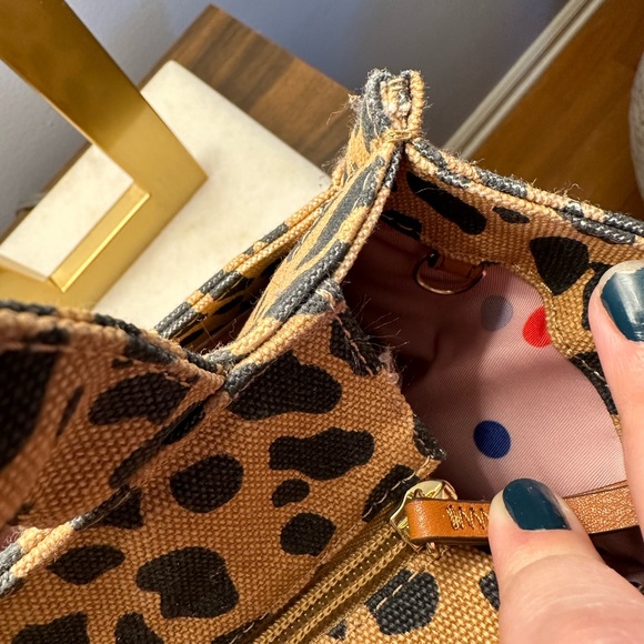 Stella & Dot leopard print top handle bag - Picture 5 of 11
